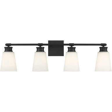 Meridian Lite Trends 4-Light Bathroom Vanity Light in Matte Black M80056MBK