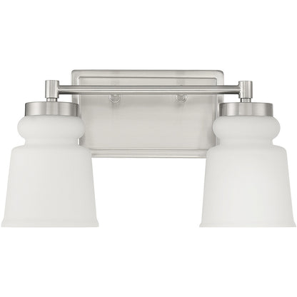 Meridian Lite Trends 2-Light Bathroom Vanity Light in Brushed Nickel M80057BN