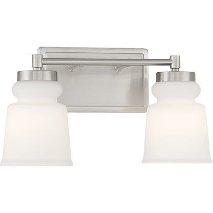 Meridian Lite Trends 2-Light Bathroom Vanity Light in Brushed Nickel M80057BN