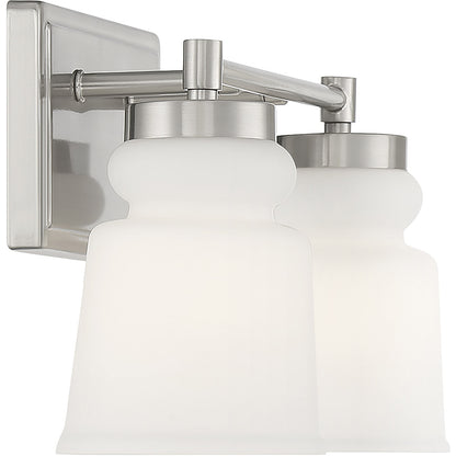 Meridian Lite Trends 2-Light Bathroom Vanity Light in Brushed Nickel M80057BN