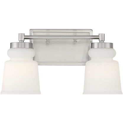 Meridian 2-Light Bathroom Vanity Light in Brushed Nickel M80057BN