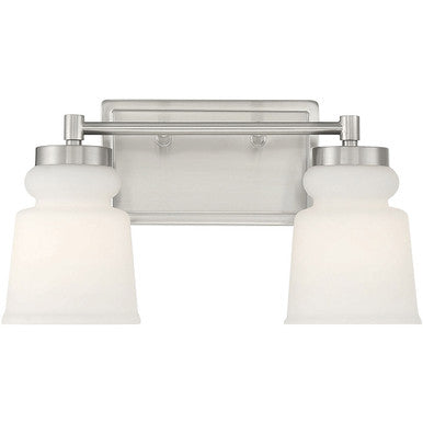 Meridian Lite Trends 2-Light Bathroom Vanity Light in Brushed Nickel M80057BN