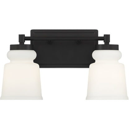 Meridian 2-Light Bathroom Vanity Light in Matte Black M80057MBK