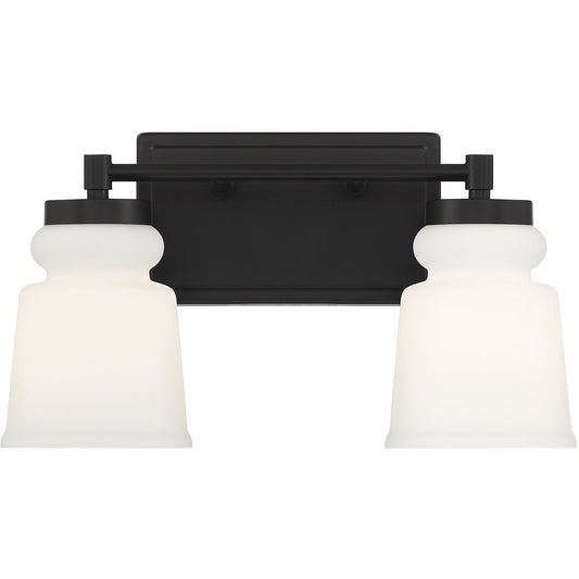 Meridian 2-Light Bathroom Vanity Light in Matte Black M80057MBK