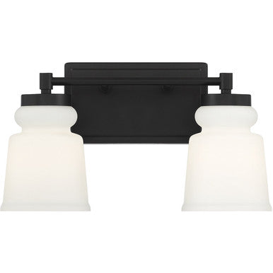 Meridian Lite Trends 2-Light Bathroom Vanity Light in Matte Black M80057MBK