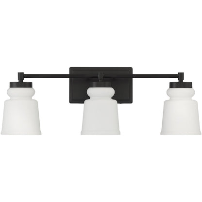 Meridian Lite Trends 3-Light Bathroom Vanity Light in Matte Black M80058MBK