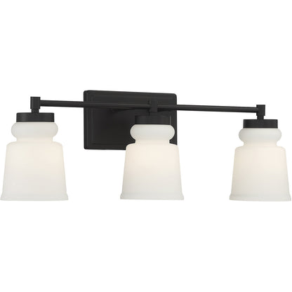 Meridian Lite Trends 3-Light Bathroom Vanity Light in Matte Black M80058MBK