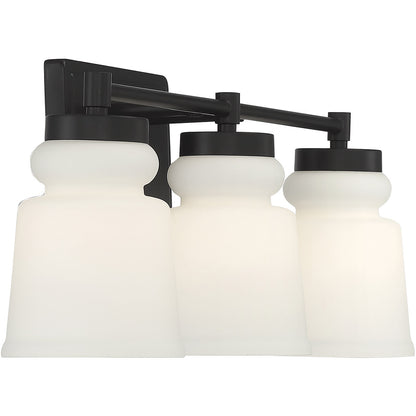 Meridian Lite Trends 3-Light Bathroom Vanity Light in Matte Black M80058MBK