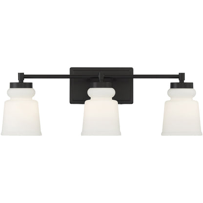 Meridian 3-Light Bathroom Vanity Light in Matte Black M80058MBK