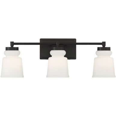 Meridian Lite Trends 3-Light Bathroom Vanity Light in Matte Black M80058MBK