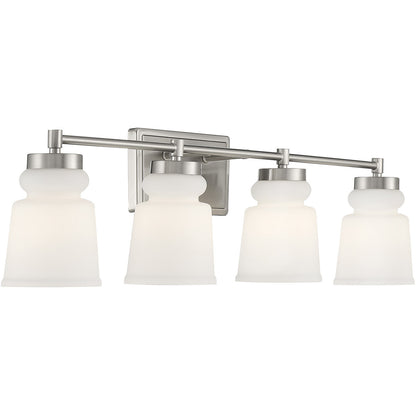 Meridian Lite Trends 4-Light Bathroom Vanity Light in Brushed Nickel M80059BN