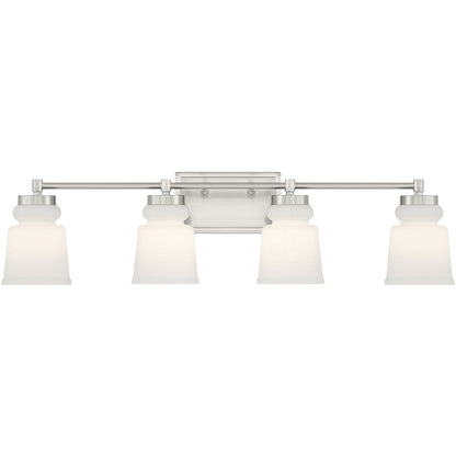 Meridian 4-Light Bathroom Vanity Light in Brushed Nickel M80059BN