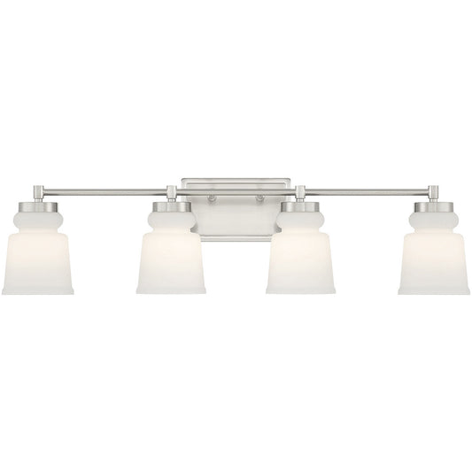 Meridian 4-Light Bathroom Vanity Light in Brushed Nickel M80059BN