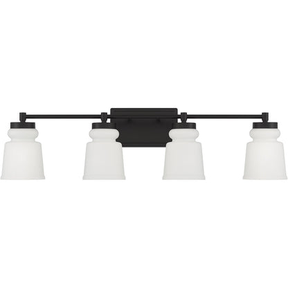 Meridian Lite Trends 4-Light Bathroom Vanity Light in Matte Black M80059MBK