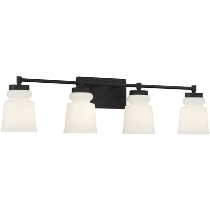 Meridian Lite Trends 4-Light Bathroom Vanity Light in Matte Black M80059MBK