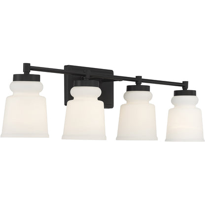 Meridian Lite Trends 4-Light Bathroom Vanity Light in Matte Black M80059MBK