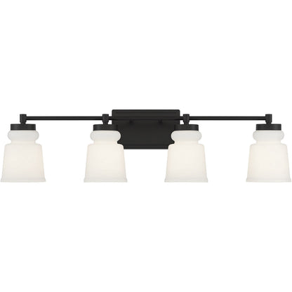 Meridian 4-Light Bathroom Vanity Light in Matte Black M80059MBK