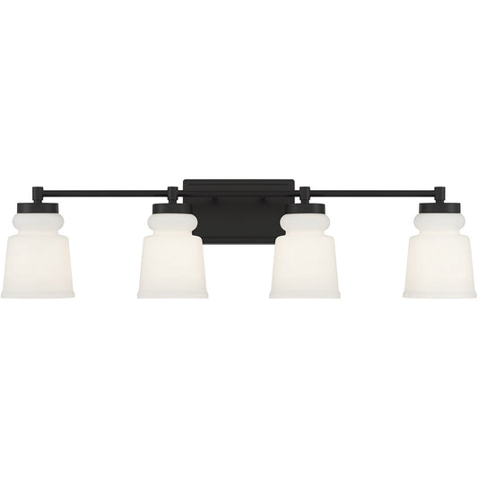 Meridian 4-Light Bathroom Vanity Light in Matte Black M80059MBK