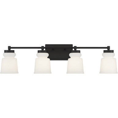 Meridian Lite Trends 4-Light Bathroom Vanity Light in Matte Black M80059MBK