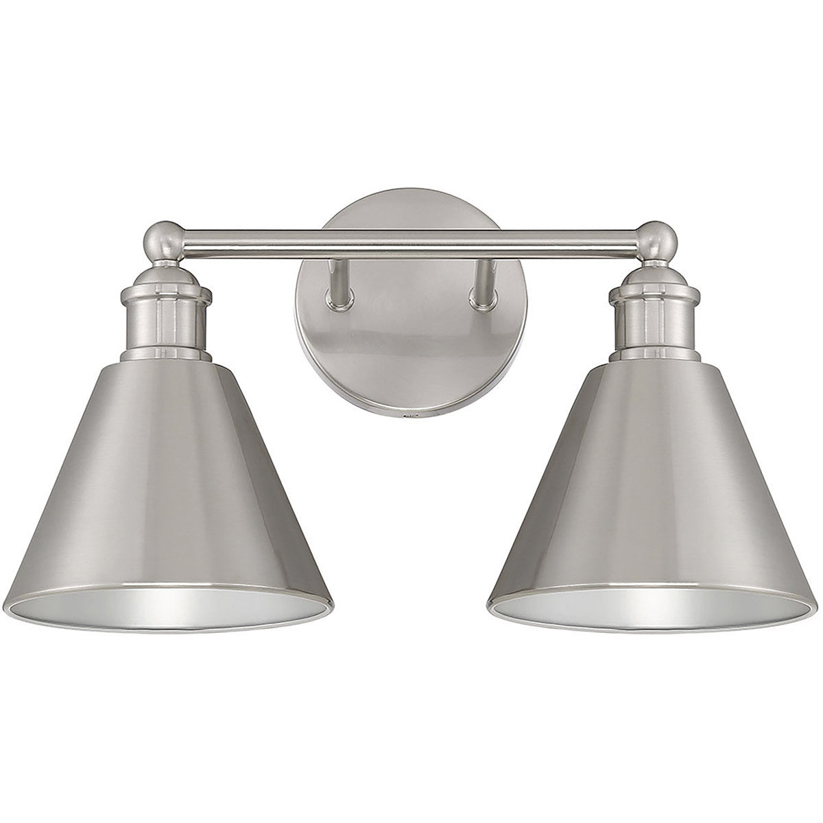 Meridian Lite Trends 2-Light Bathroom Vanity Light in Brushed Nickel M80063BN