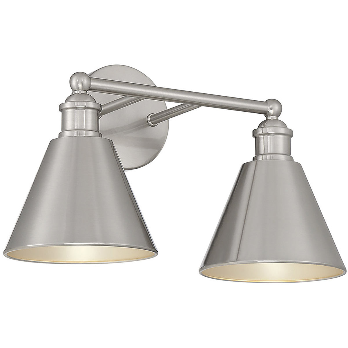 Meridian Lite Trends 2-Light Bathroom Vanity Light in Brushed Nickel M80063BN