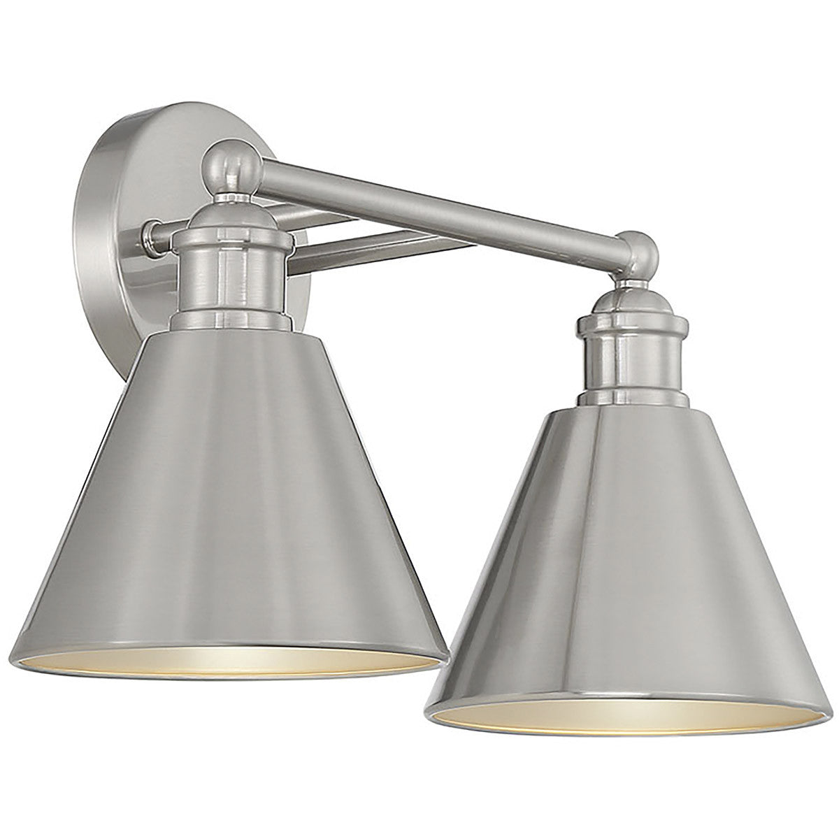 Meridian Lite Trends 2-Light Bathroom Vanity Light in Brushed Nickel M80063BN