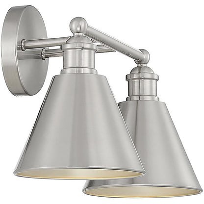 Meridian Lite Trends 2-Light Bathroom Vanity Light in Brushed Nickel M80063BN