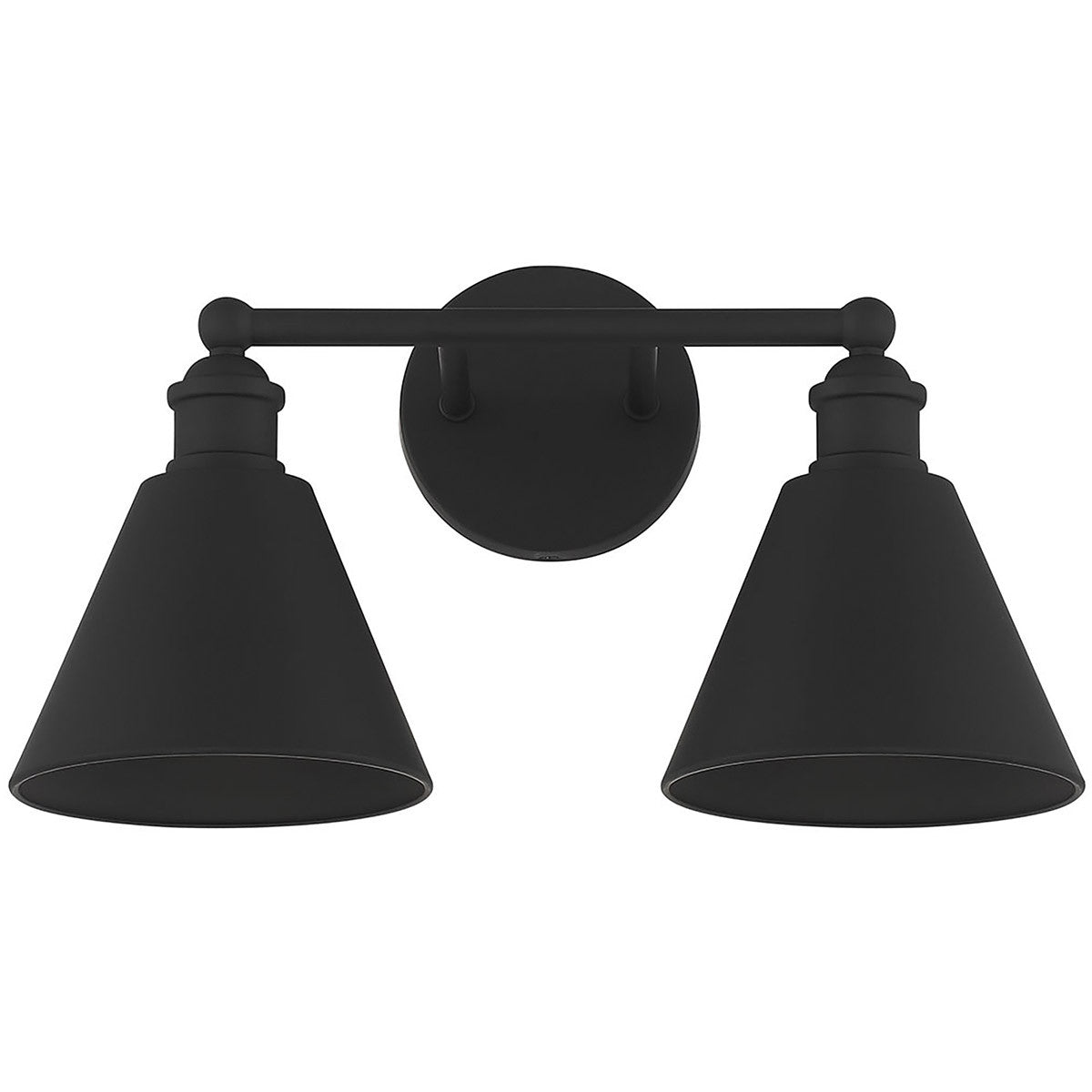 Meridian Lite Trends 2-Light Bathroom Vanity Light in Matte Black M80063MBK