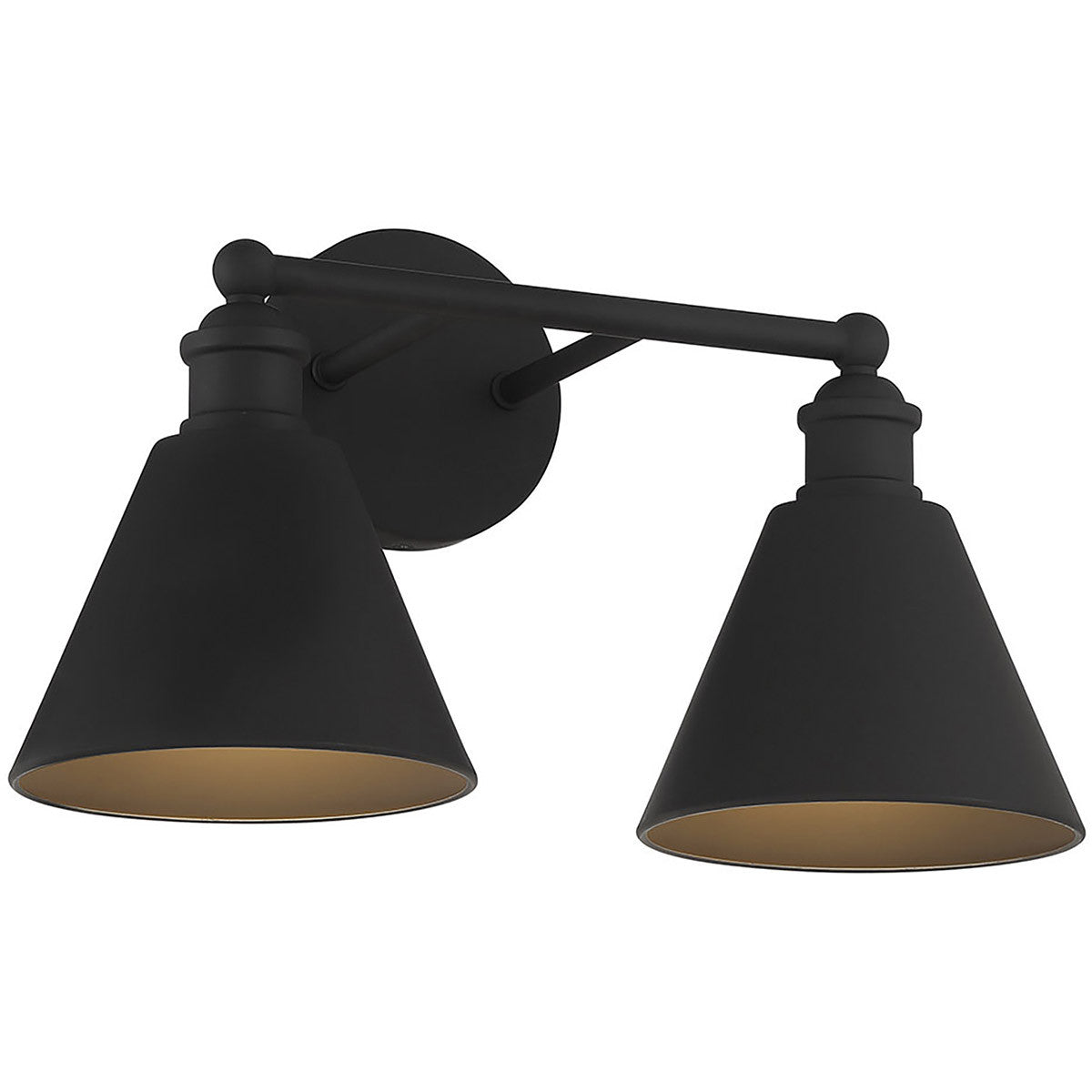 Meridian Lite Trends 2-Light Bathroom Vanity Light in Matte Black M80063MBK