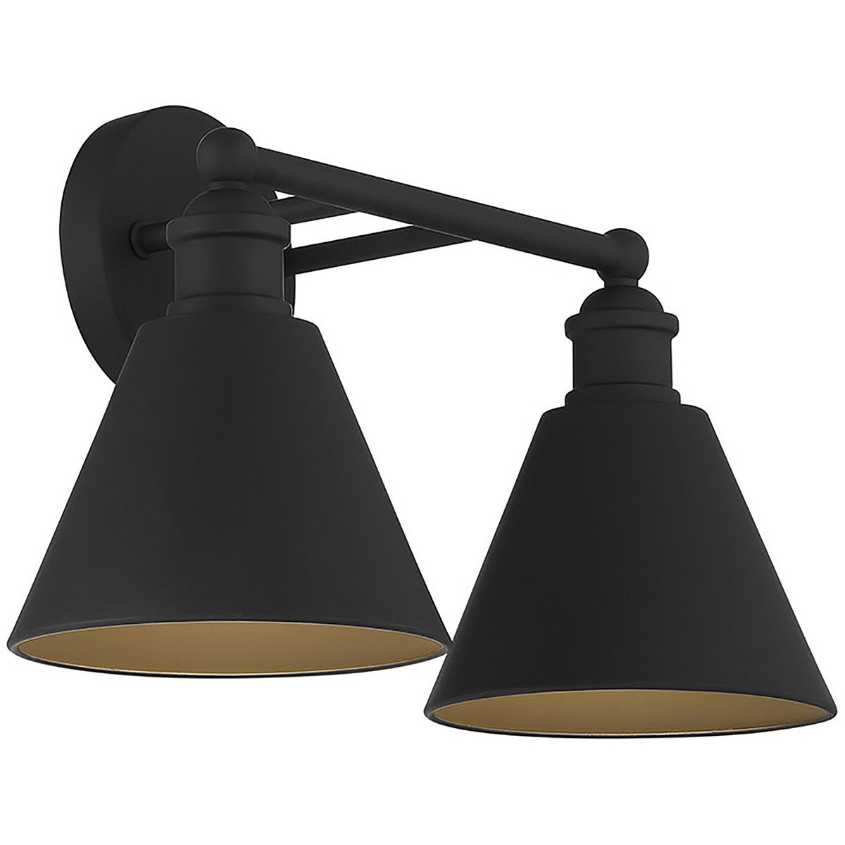 Meridian Lite Trends 2-Light Bathroom Vanity Light in Matte Black M80063MBK