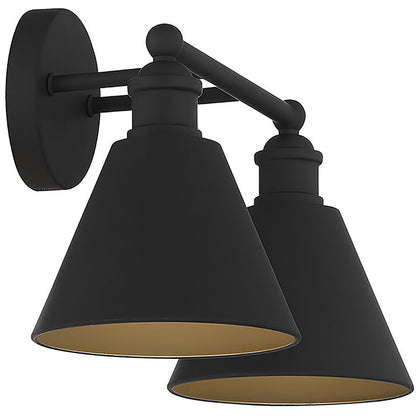 Meridian Lite Trends 2-Light Bathroom Vanity Light in Matte Black M80063MBK