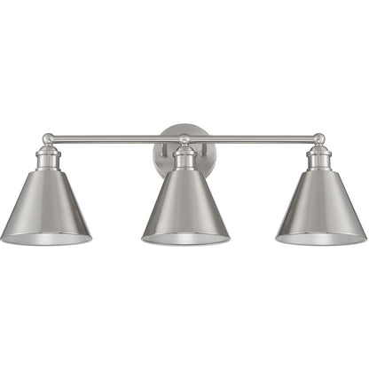 Meridian Lite Trends 3-Light Bathroom Vanity Light in Brushed Nickel M80064BN