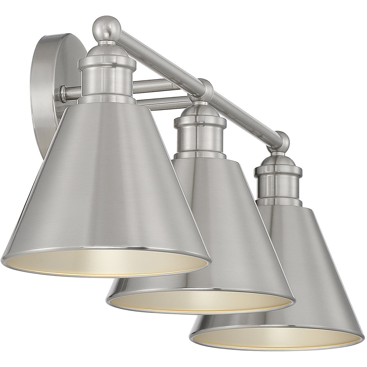 Meridian Lite Trends 3-Light Bathroom Vanity Light in Brushed Nickel M80064BN