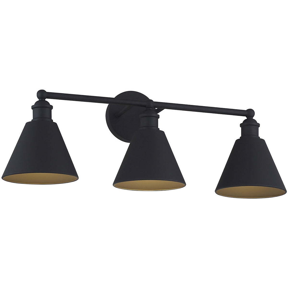 Meridian Lite Trends 3-Light Bathroom Vanity Light in Matte Black M80064MBK