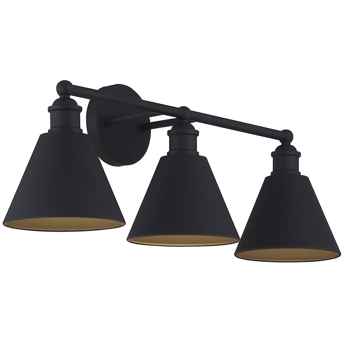 Meridian Lite Trends 3-Light Bathroom Vanity Light in Matte Black M80064MBK