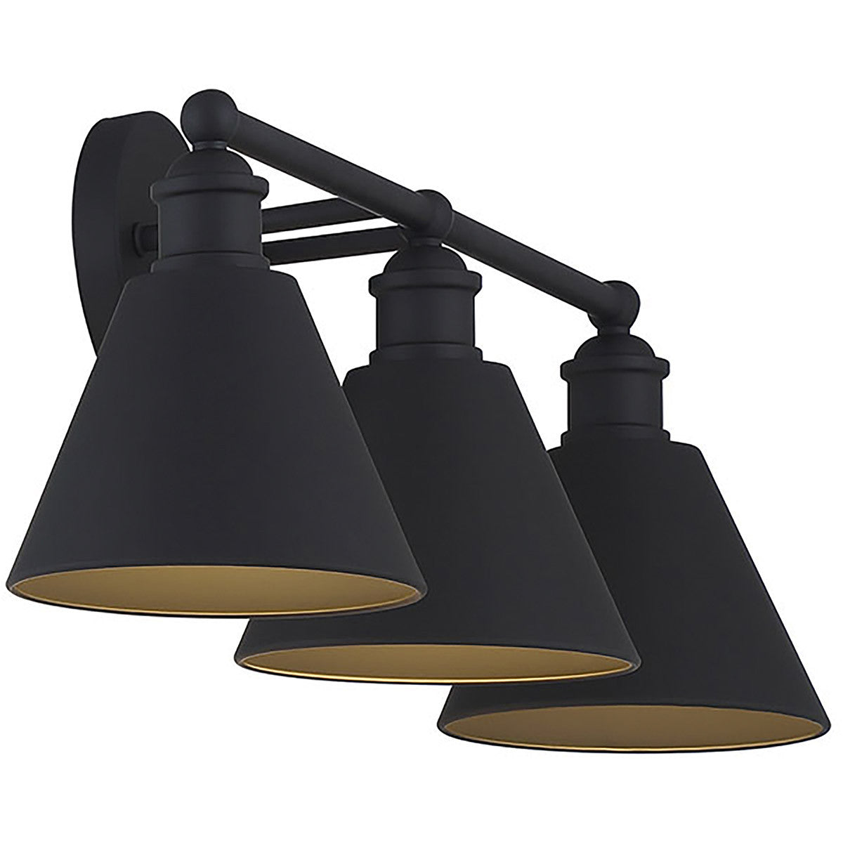 Meridian Lite Trends 3-Light Bathroom Vanity Light in Matte Black M80064MBK