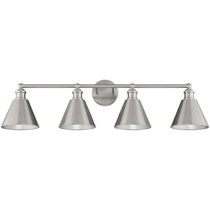 Meridian Lite Trends 4-Light Bathroom Vanity Light in Brushed Nickel M80065BN