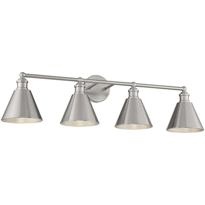 Meridian Lite Trends 4-Light Bathroom Vanity Light in Brushed Nickel M80065BN