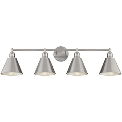 Meridian 4-Light Bathroom Vanity Light in Brushed Nickel M80065BN