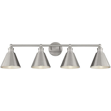 Meridian Lite Trends 4-Light Bathroom Vanity Light in Brushed Nickel M80065BN