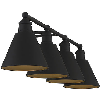 Meridian Lite Trends 4-Light Bathroom Vanity Light in Matte Black M80065MBK