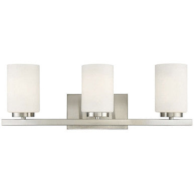 Meridian Lite Trends 3-Light Bathroom Vanity Light in Brushed Nickel M80067BN