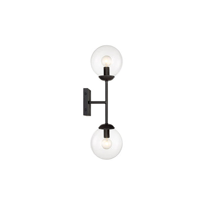 Meridian Lite Trends 2-Light Wall Sconce in Black M90001-BK