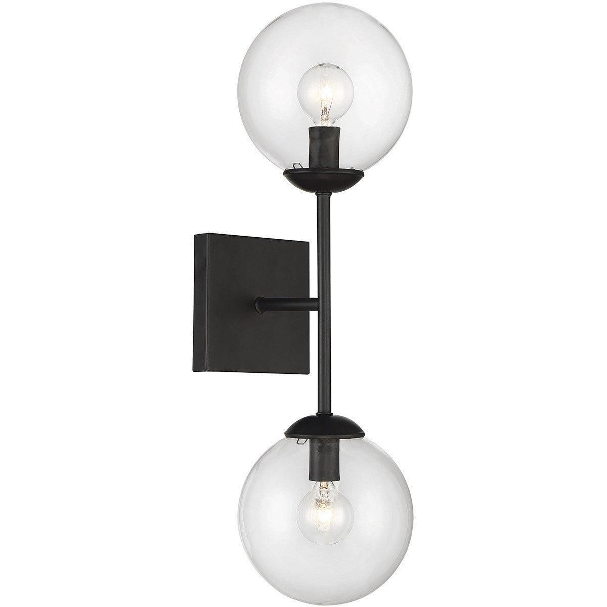 Meridian 2-Light Wall Sconce in Black M90001-BK