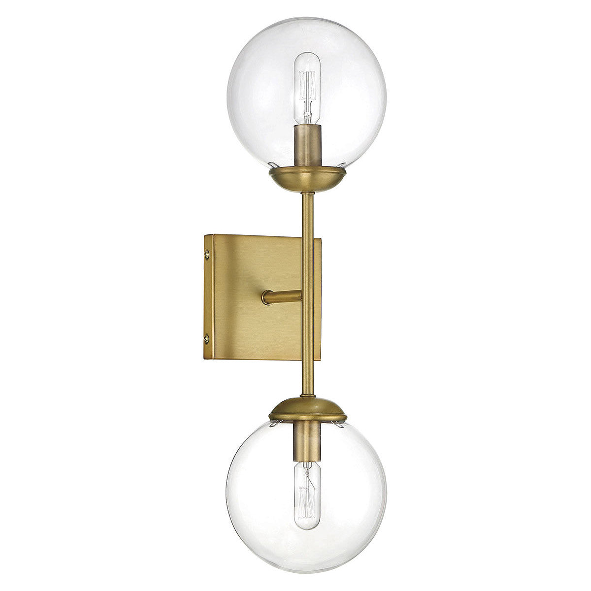 Meridian Lite Trends 2-Light Wall Sconce in Natural Brass M90001NB