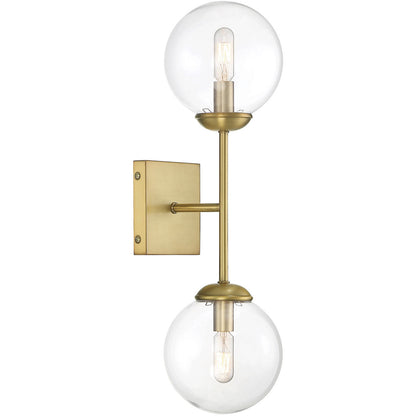 Meridian Lite Trends 2-Light Wall Sconce in Natural Brass M90001NB