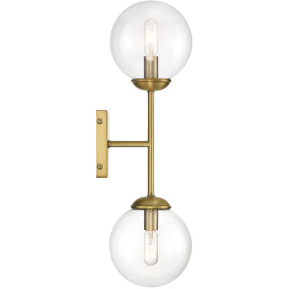 Meridian Lite Trends 2-Light Wall Sconce in Natural Brass M90001NB