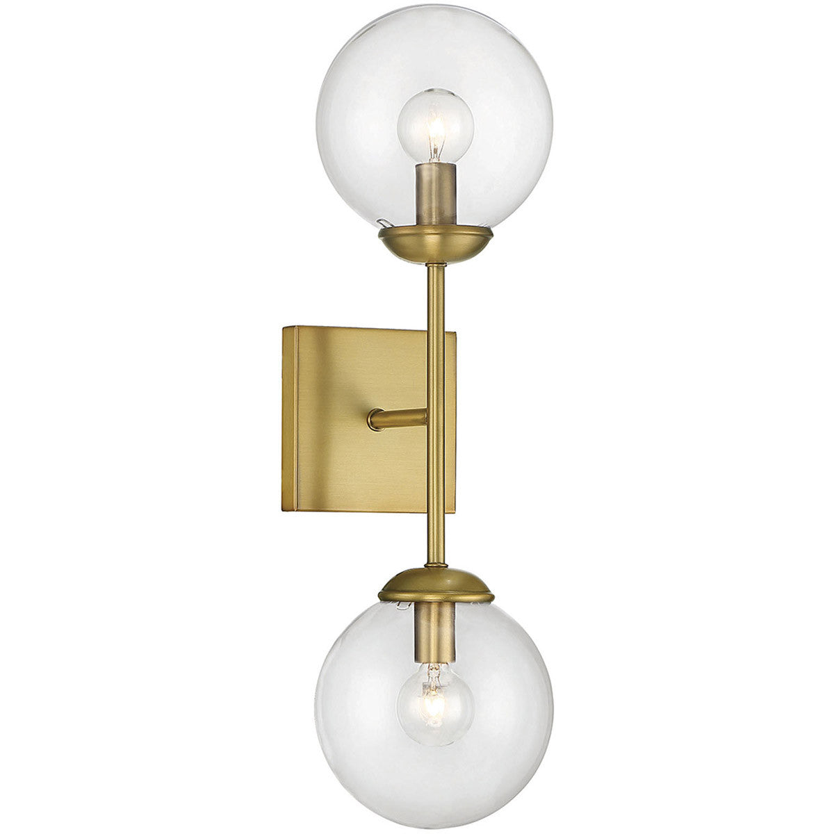 Meridian 2-Light Wall Sconce in Natural Brass M90001NB