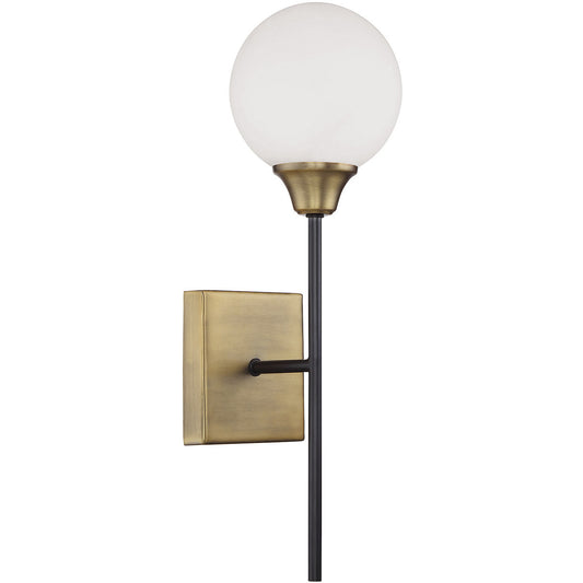 Meridian 1-Light Wall Sconce in Oiled Rubbed Bronze with Natural Brass M90003-79