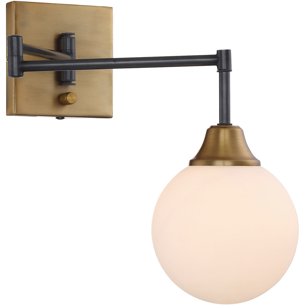 Meridian Lite Trends 1-Light Adjustable Wall Sconce in Oiled Rubbed Bronze with Natural Brass M90006-79